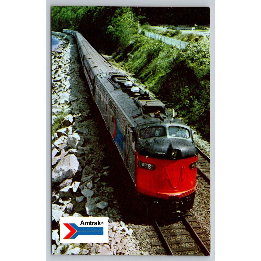 Vintage Amtrak Postcard Coast Starlight Locomotive 418 Seattle to Los Angeles
